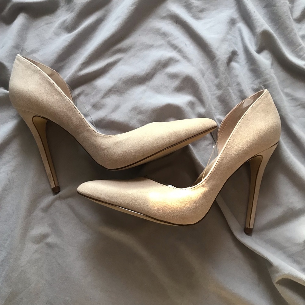 Nude Suede High Heels
